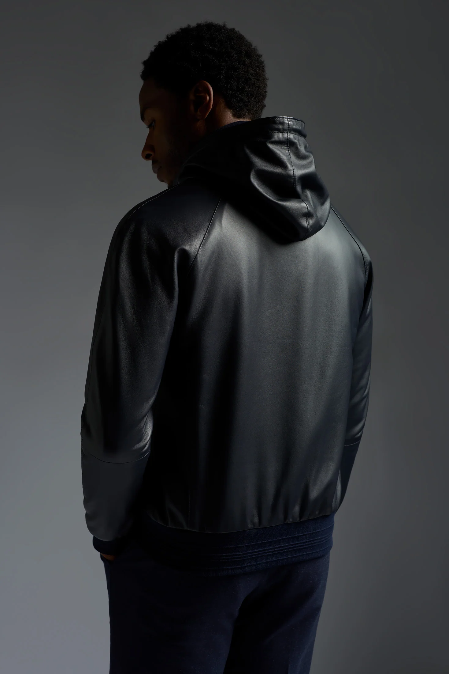 Leather Zip Hoodie - Image 3