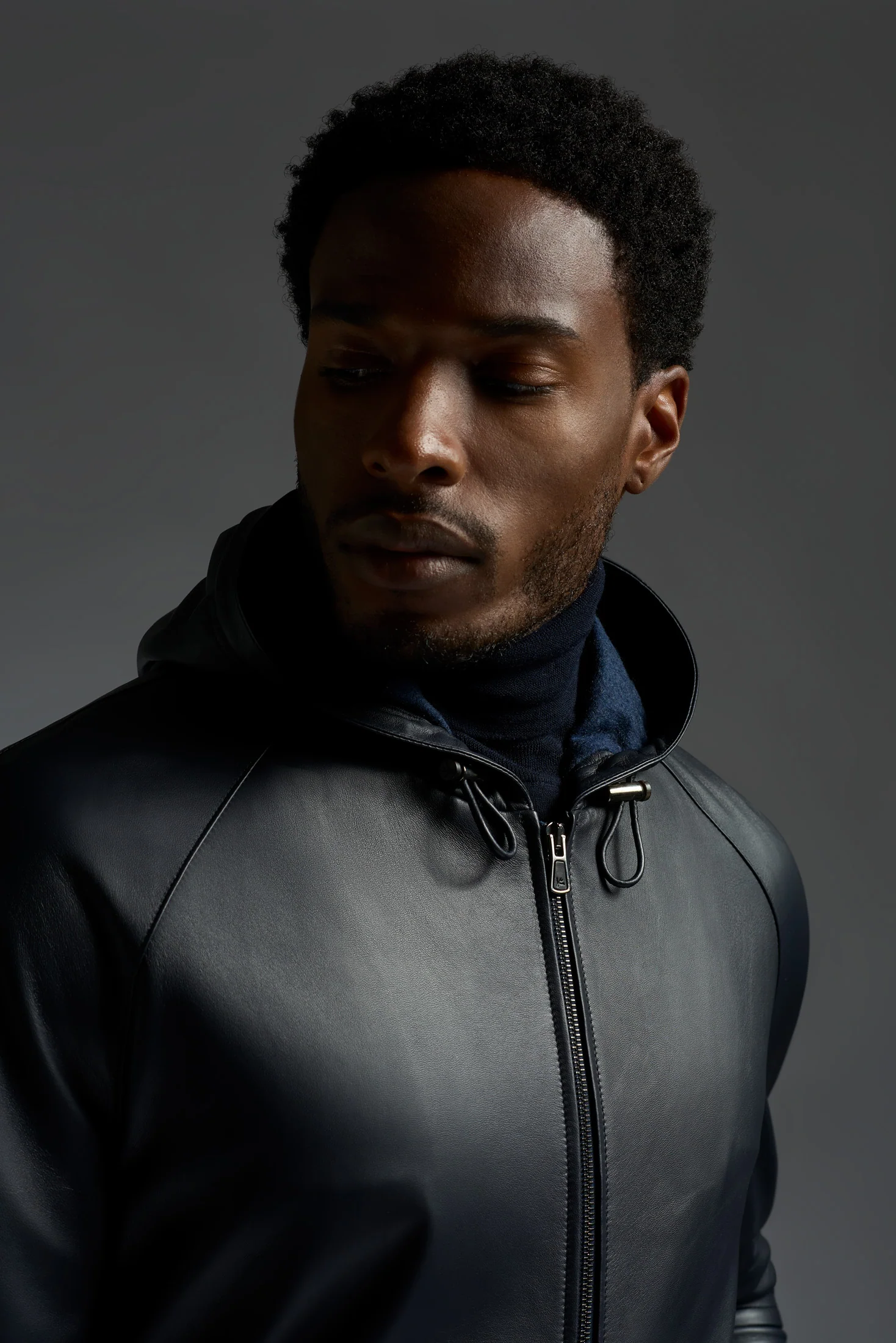 Leather Zip Hoodie - Image 4