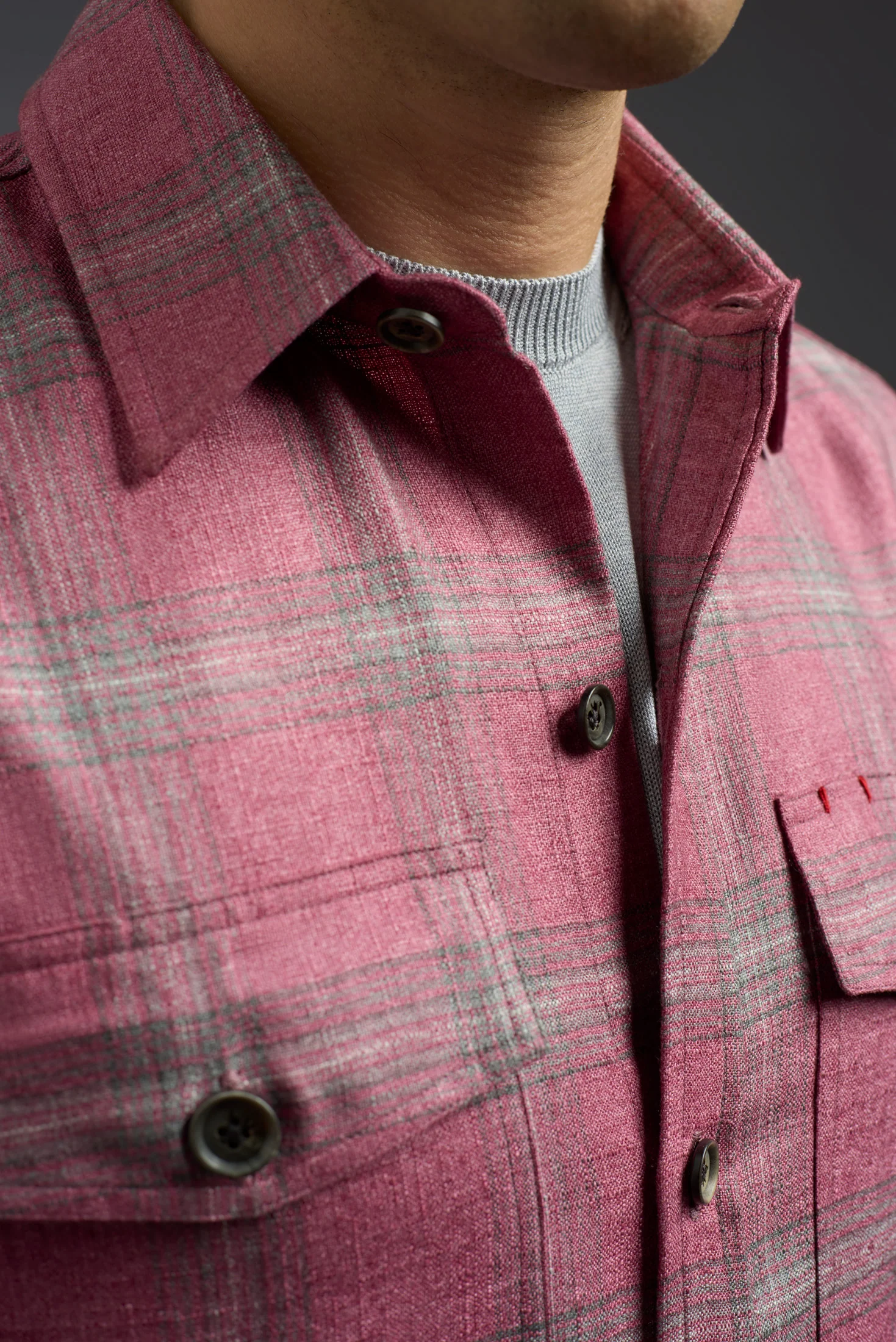 Silk and Cashmere Four Pockets Overshirt - Image 3