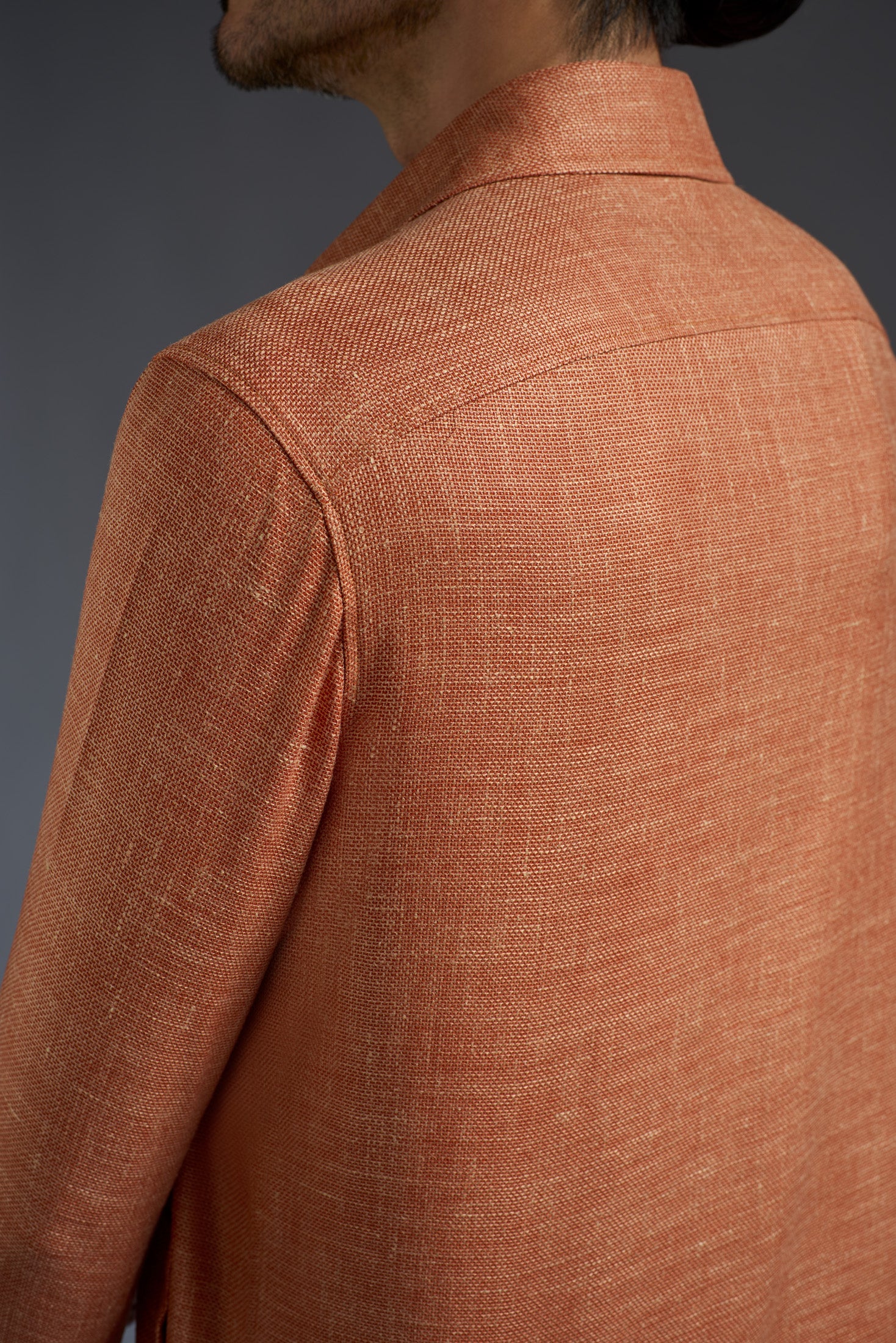 Wool Silk and Linen Four Pockets Overshirt - Image 5