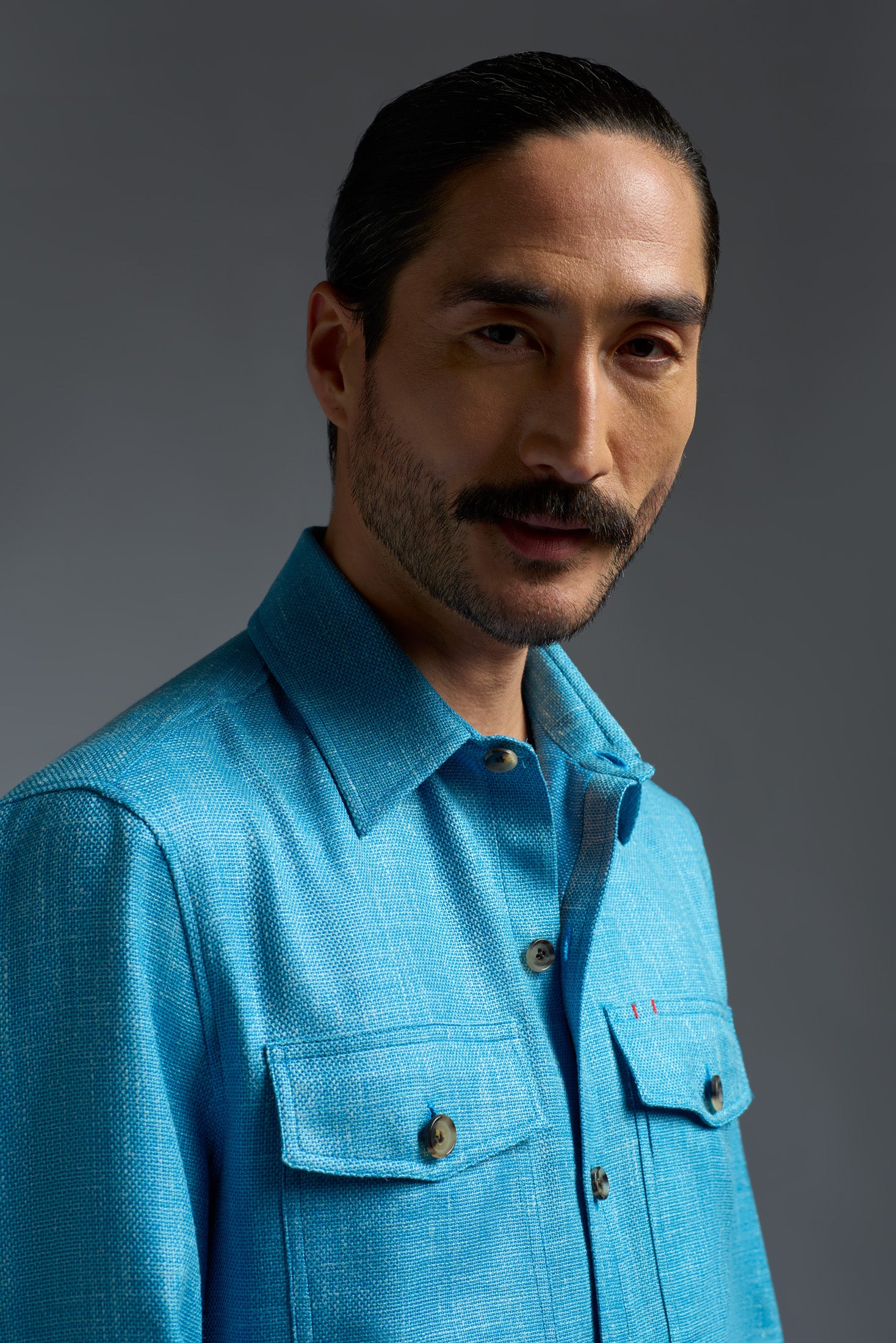 Wool Silk and Linen Four Pockets Overshirt - Image 8