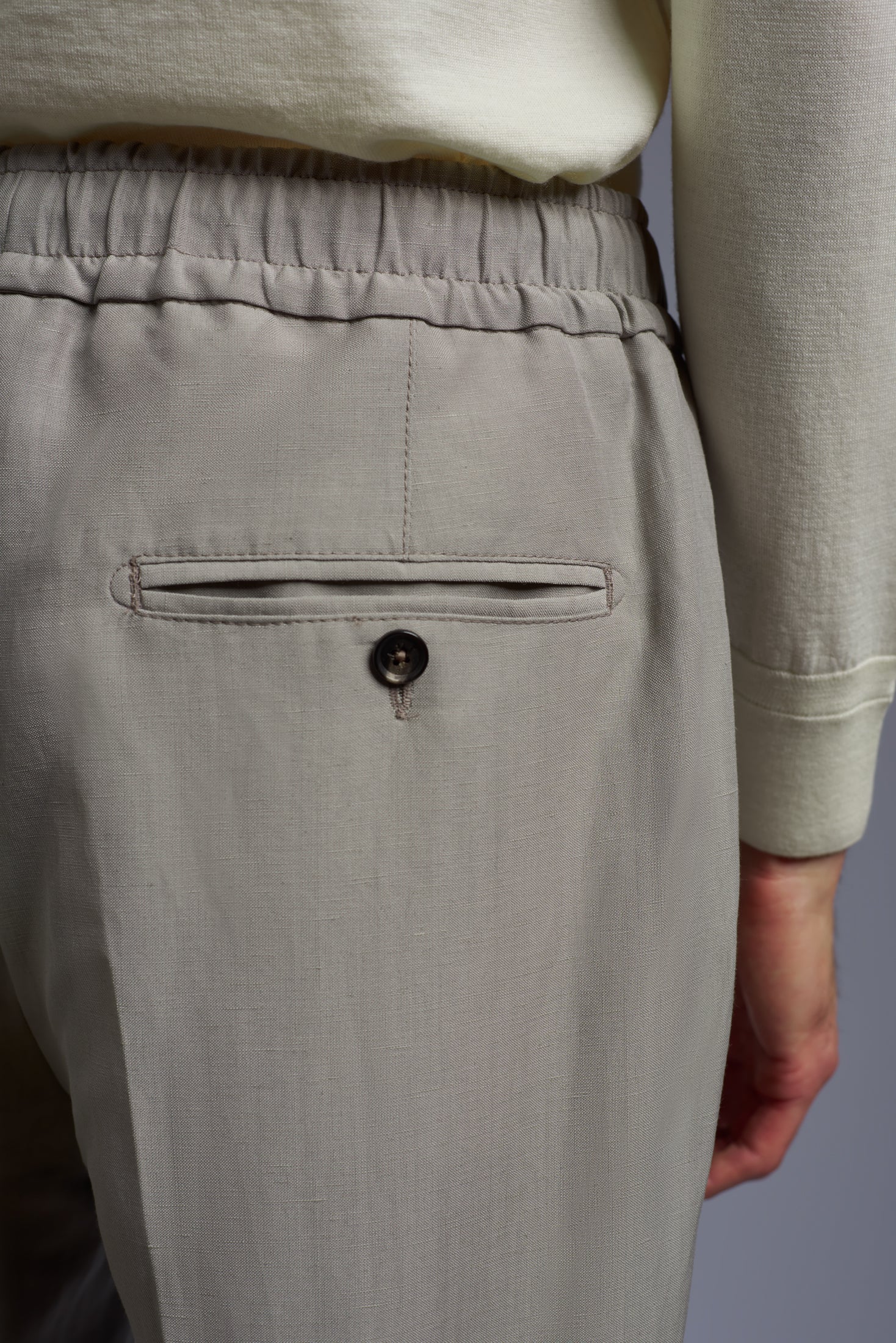 Superlight Wool and Linen Drawstring Pants - Image 4