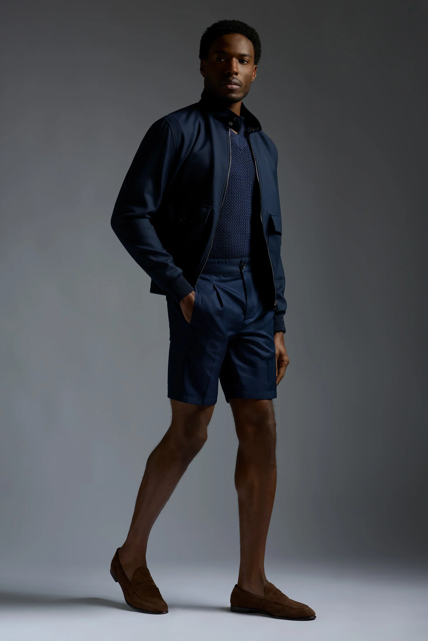 Cotton Gabardine Single Pleated Comfort Short Pants - Image 13