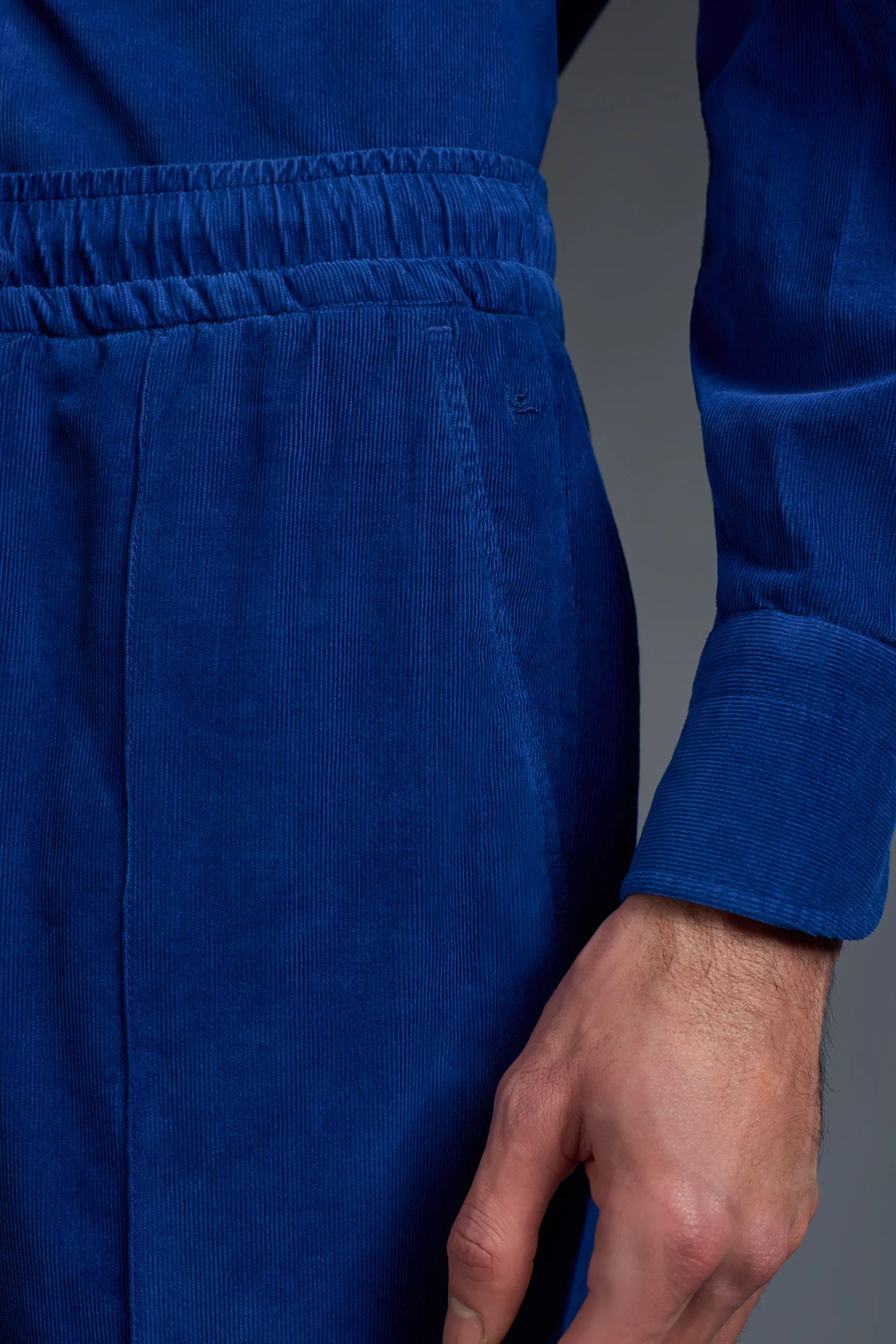 Garment Dyed Comfort Cotton Corduroy Drawstring Pants - Image 3