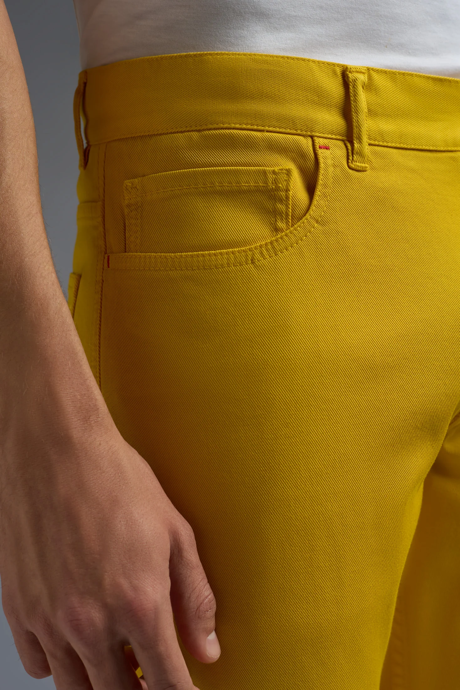 Garment Dyed Comfort Cotton "Chiaja" 5 Pockets Pants - Image 3