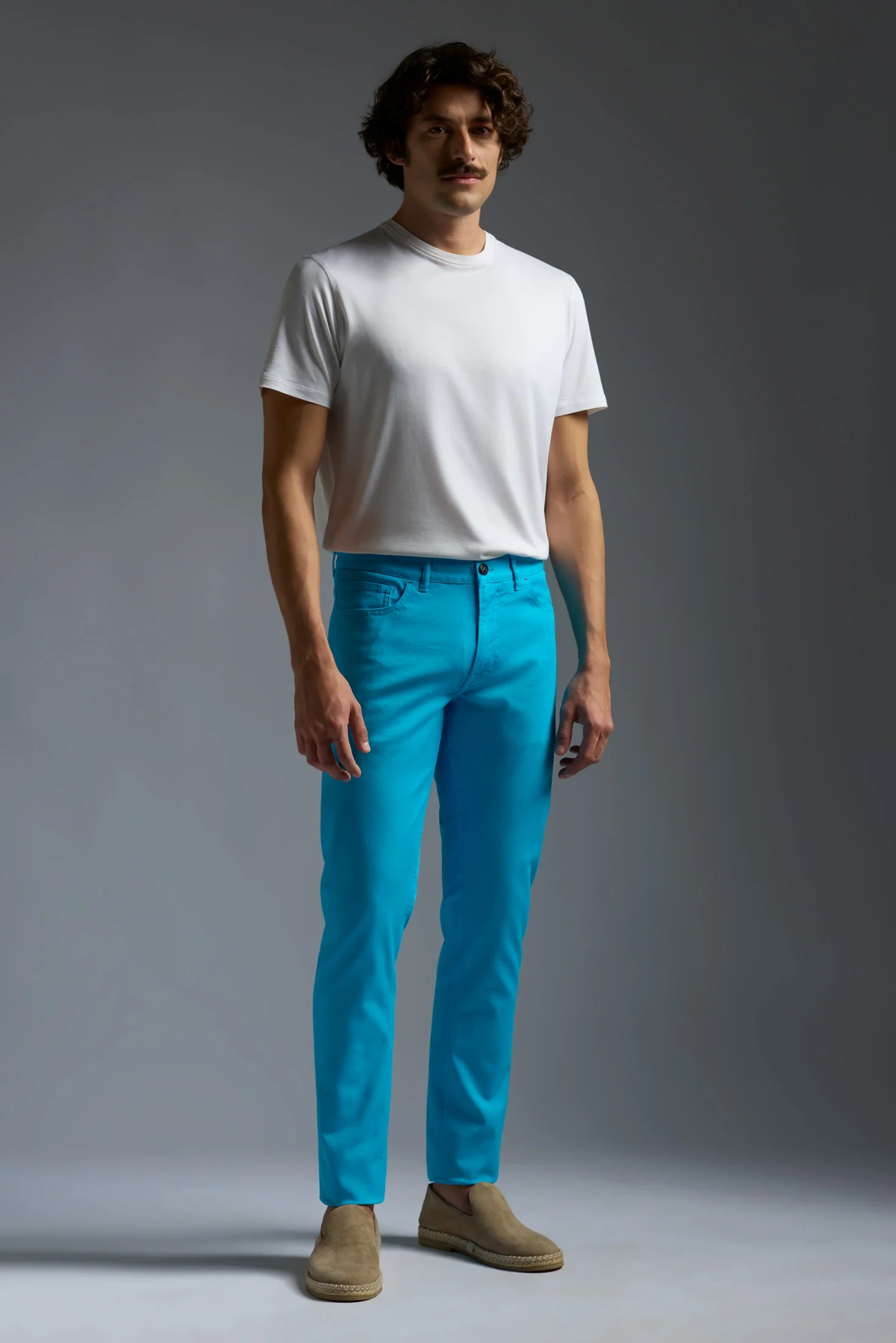 Garment Dyed Comfort Cotton "Chiaja" 5 Pockets Pants - Image 5