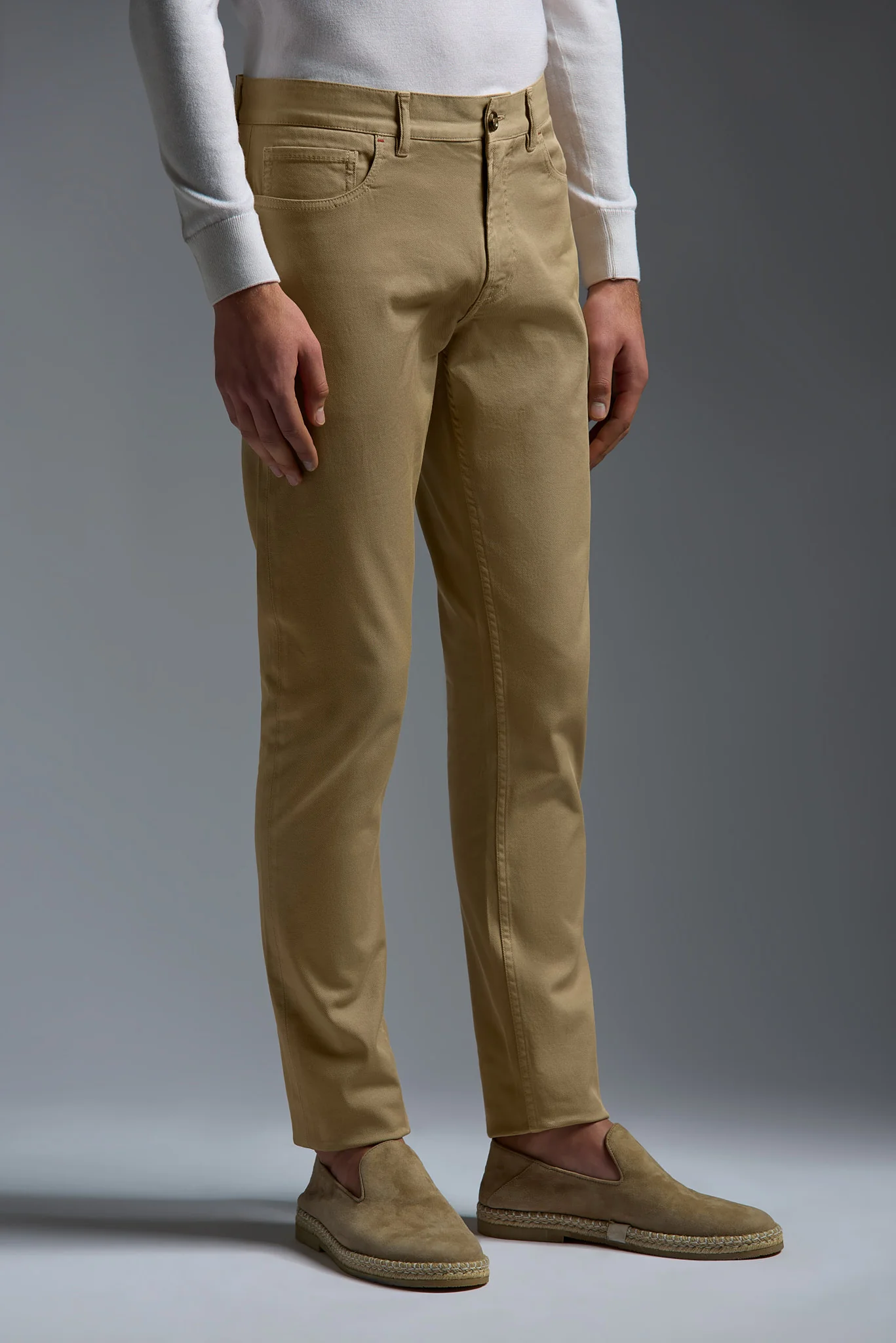 Garment Dyed Comfort Cotton "Chiaja" 5 Pockets Pants - Image 9